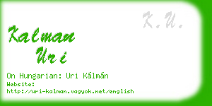 kalman uri business card