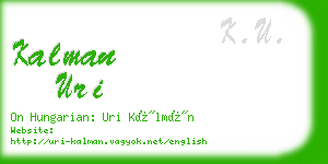 kalman uri business card